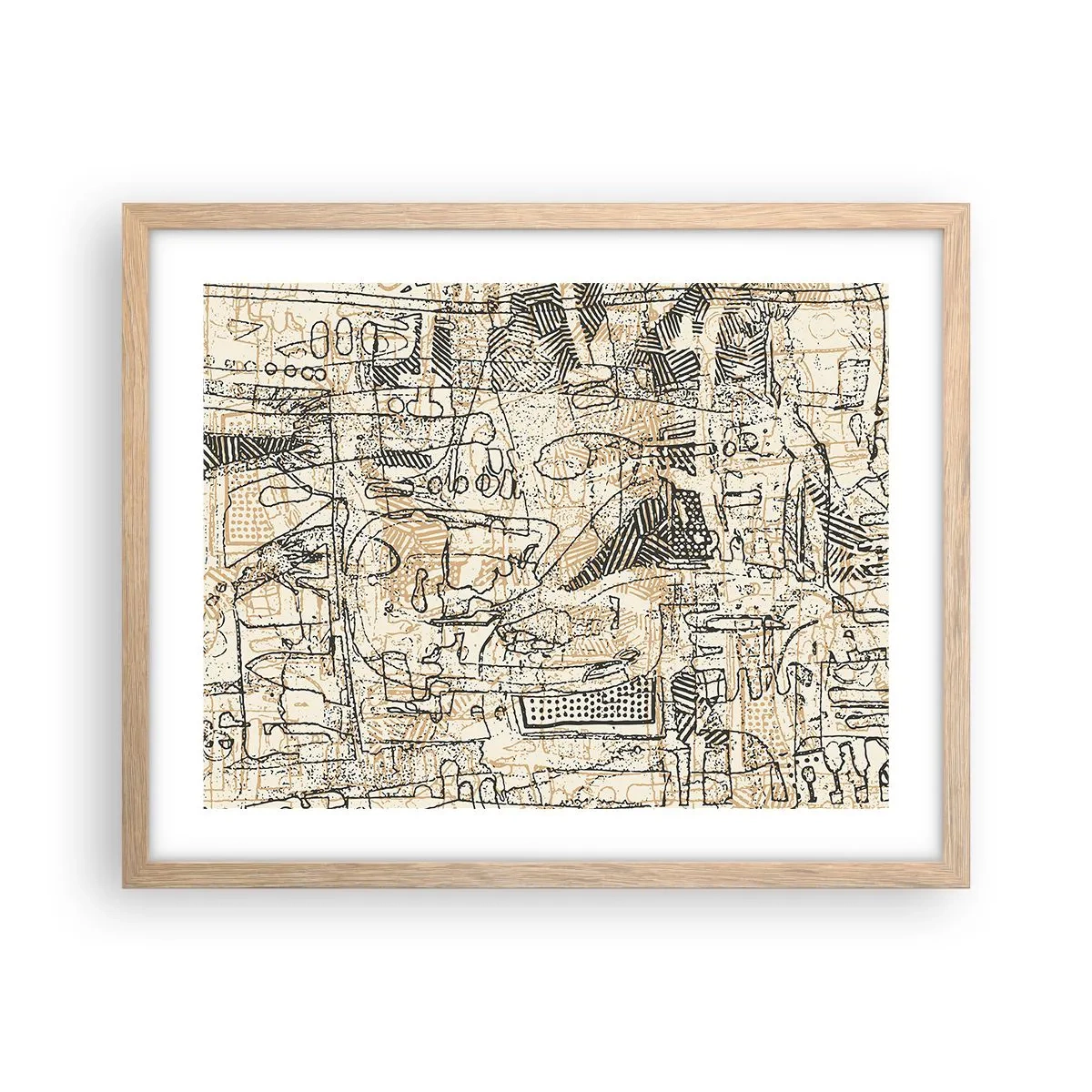 Affiche dans un chêne clair - Poster - Il attend d'être décodé - 50x40 cm