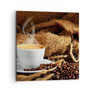 Impression sur toile - Image sur toile - L'odeur du moka et la densité du miel liquide - 70x70 cm