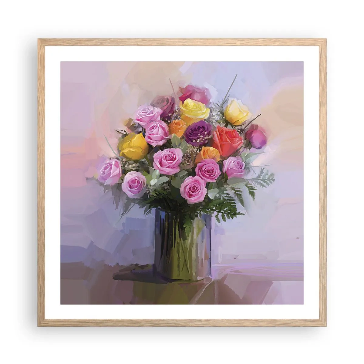 Affiche dans un chêne clair - Poster - Beauté conservée - 60x60 cm