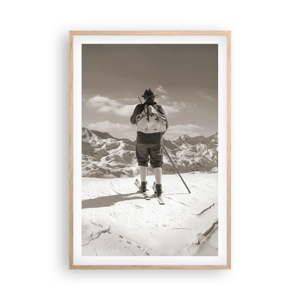 Affiche dans un chêne clair - Poster - Toutes les mêmes ces montagnes - 61x91 cm