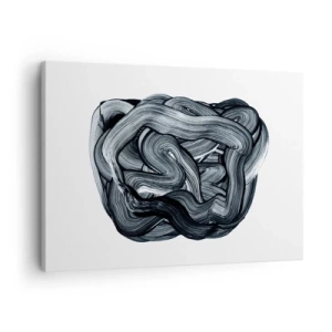 Impression sur toile - Image sur toile - Composition abstraite en nuances de gris - 70x50cm - Ce n'est pas si simple - Décoration murale moderne pour le salon et la chambre ARTTOR