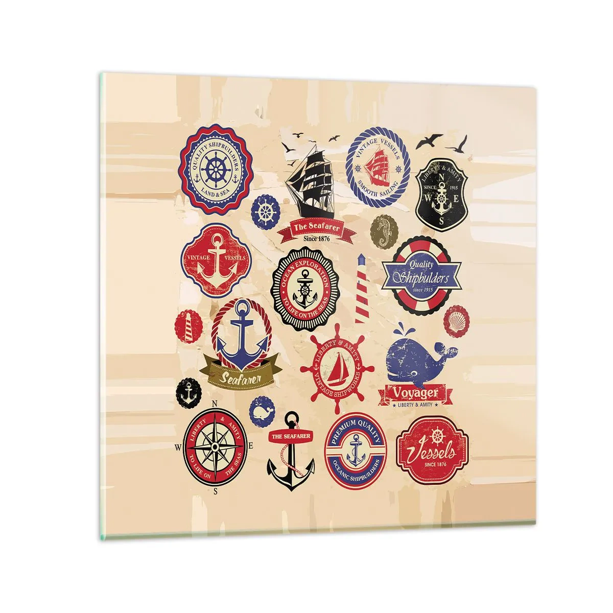 Impression sur verre - Image sur verre - La fraternité de la voile - 40x40 cm