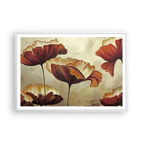 Affiche dans un cadre blanc - Poster - À la lisière des champs - 100x70 cm