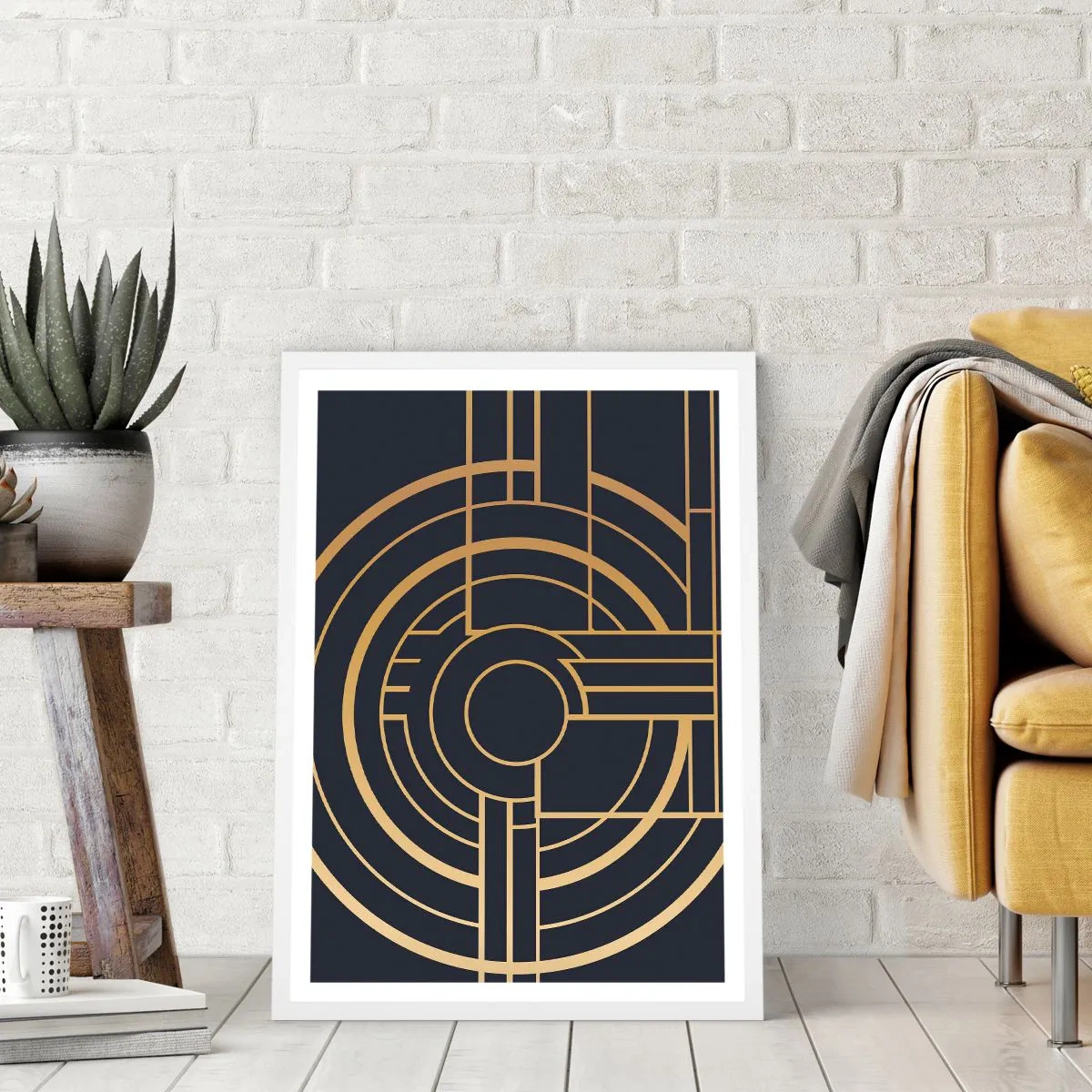 Affiche dans un cadre blanc - Poster - Rotation des éléments - 50x70 cm