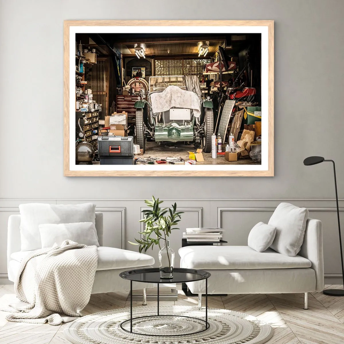 Affiche dans un chêne clair - Poster - Retour vers le passé - 100x70 cm