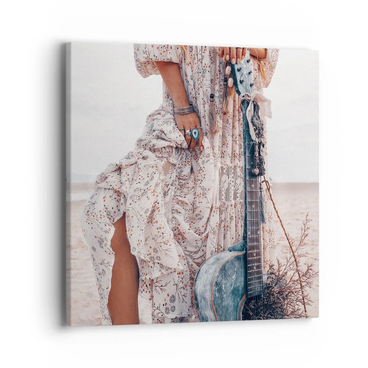 Impression sur toile - Image sur toile - Enfant de fleur en route - 40x40 cm