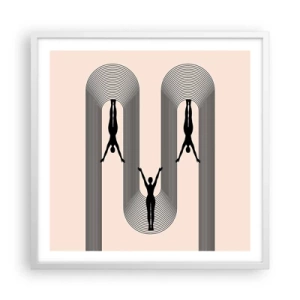 Affiche dans un cadre blanc - Poster - Les jambes en l’air - 60x60 cm