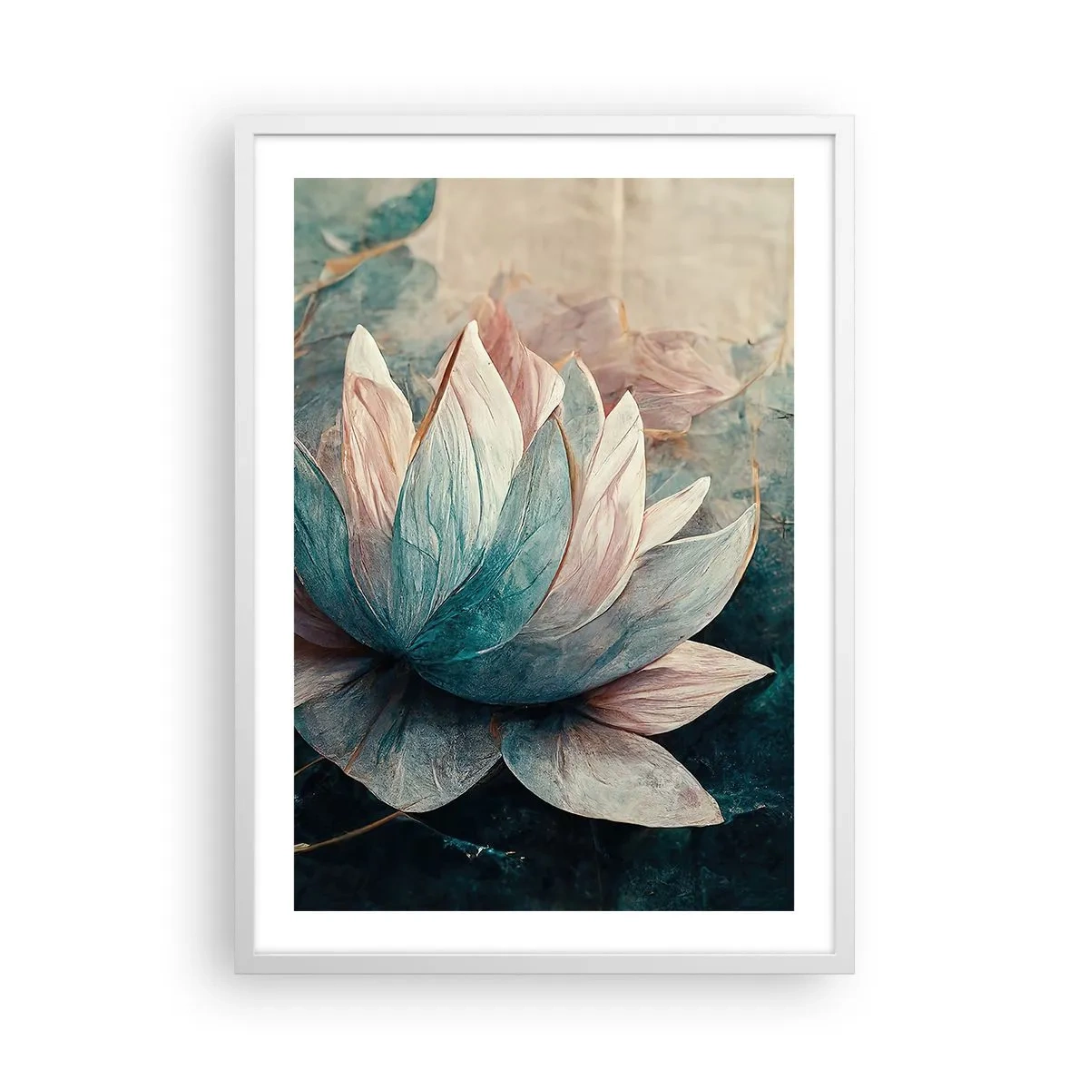 Affiche dans un cadre blanc - Poster - Les étoiles du lac - 50x70 cm