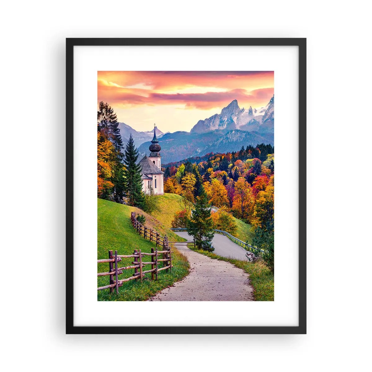 Affiche dans un cadre noir - Poster - Paysage comme peind - 40x50 cm
