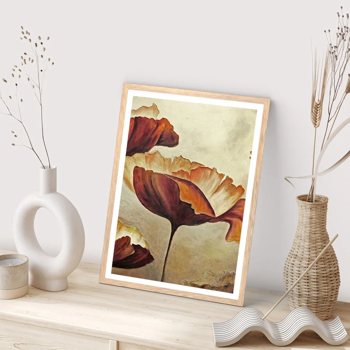 Affiche dans un chêne clair - Poster - À la lisière des champs - 40x50 cm