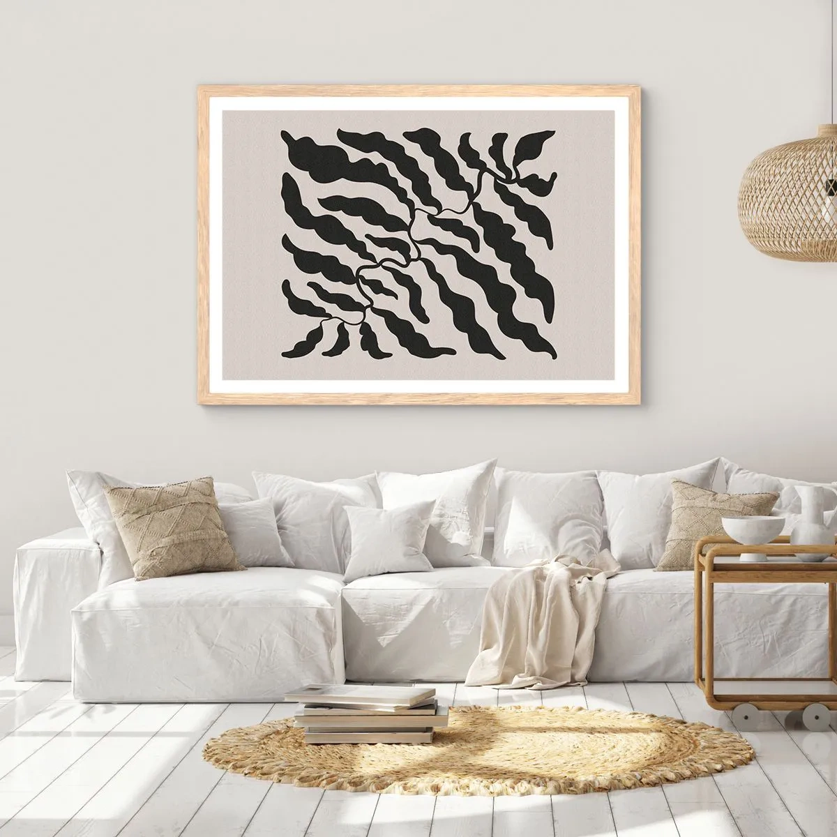 Affiche dans un chêne clair - Poster - La nature du carré - 100x70 cm