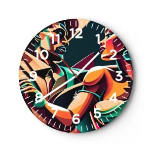 Horloge murale - Pendule murale - Au rythme du coeur - 30x30 cm