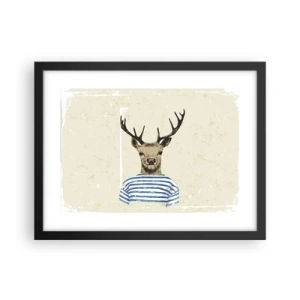 Affiche dans un cadre noir - Poster - Parce que j'aime les chemises rayées - 40x30 cm