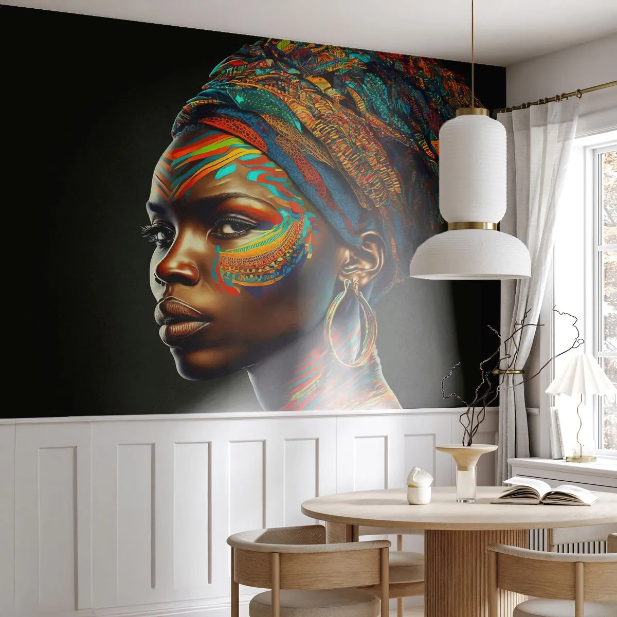 Papier Peint Photo Premium Sand - reine africaine - Turban, Tribus, Afro-américain - 300x210 cm