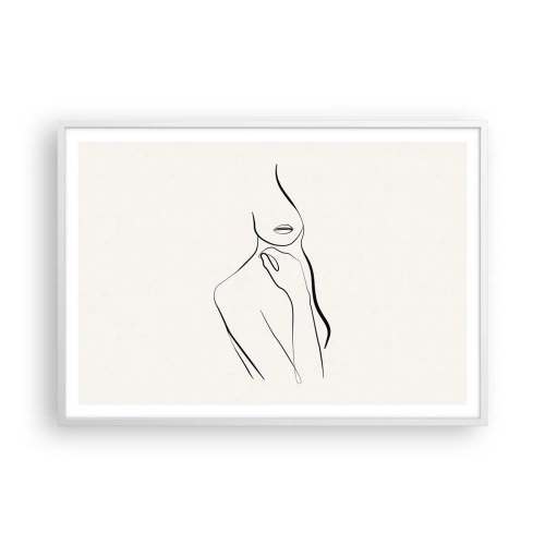 Affiche dans un cadre blanc - Poster - Vague de mélancolie - 100x70 cm
