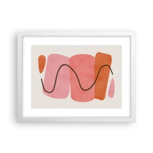 Affiche dans un cadre blanc - Poster - mouvement doux des formes - 40x30 cm