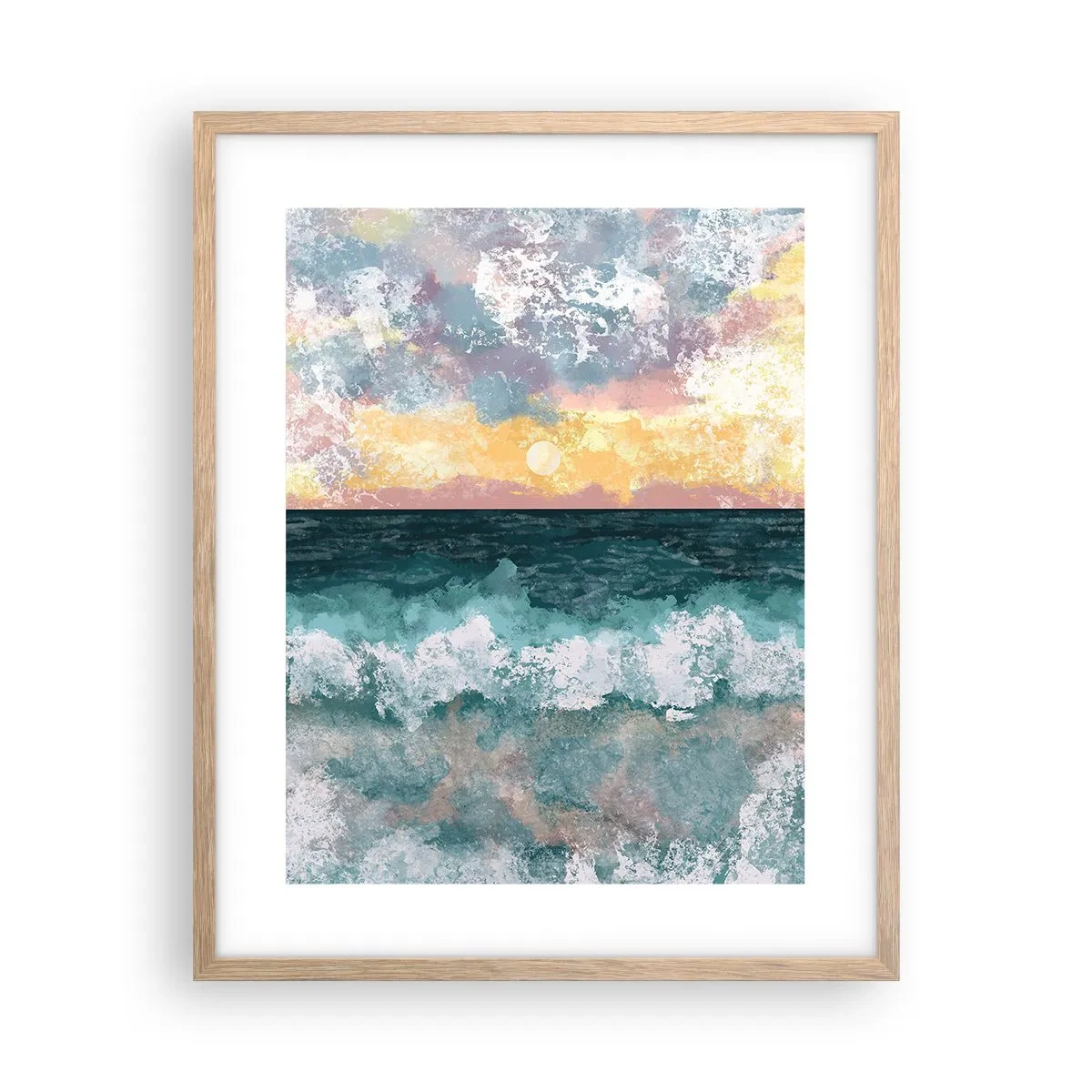 Affiche dans un chêne clair - Poster - Eau, lumière, air - 40x50 cm