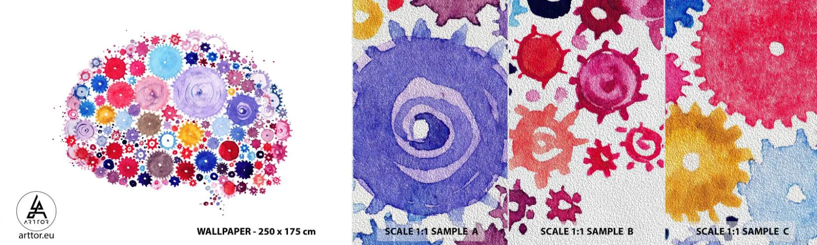 Échantillon de Papier Peint Premium Sand - La machine la plus parfaite de la nature - Abstraction, Cerveau, Graphique - 100x30 cm