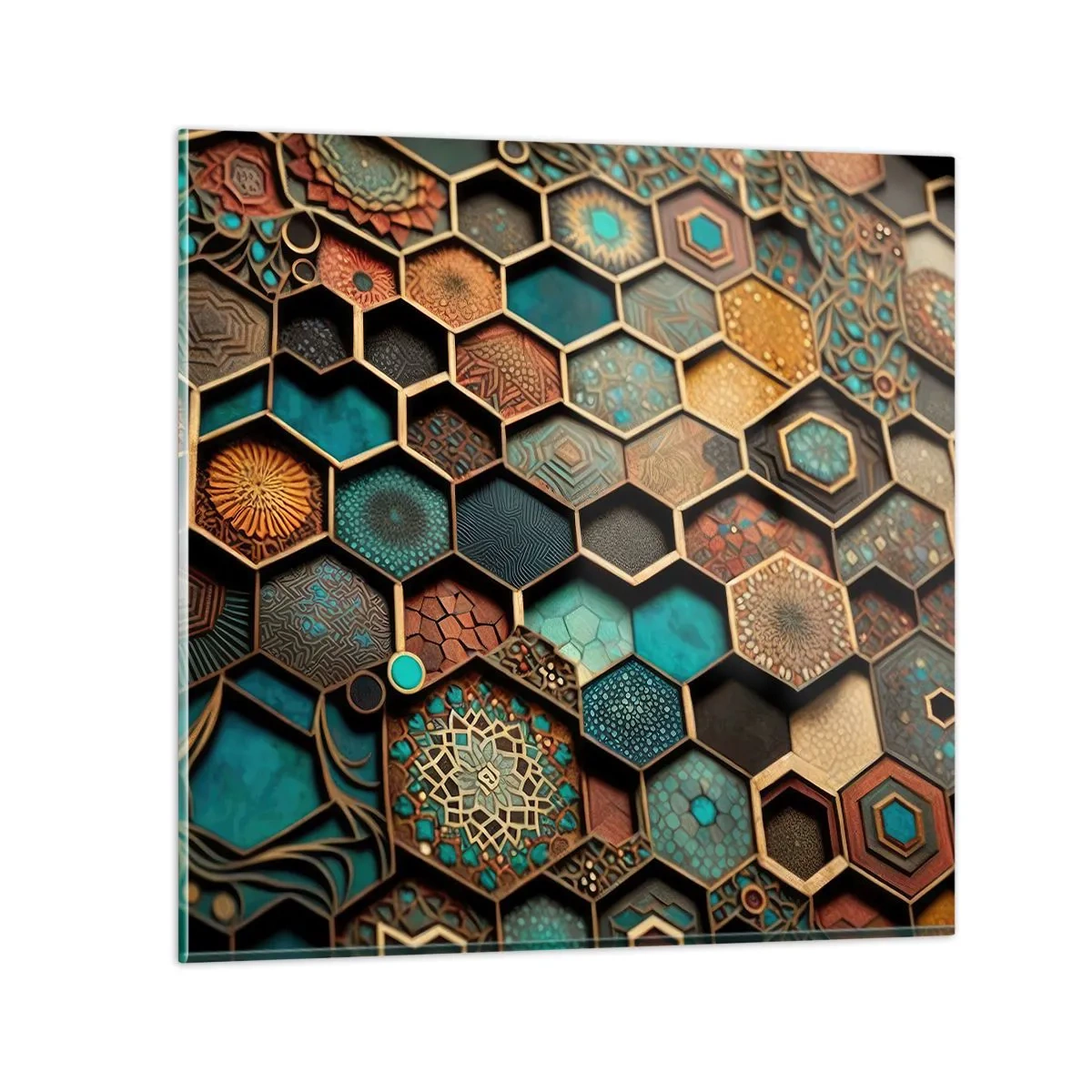 Impression sur verre - Image sur verre - Ornements arabes – variation - 60x60 cm