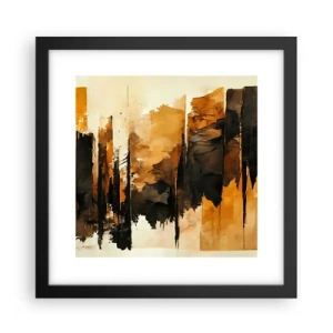 Affiche dans un cadre noir - Poster - Harmonie de noir et d'or - 30x30 cm