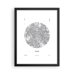 Affiche dans un cadre noir - Poster - Anatomie de Rome - 30x40 cm