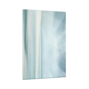 Impression sur verre - Image sur verre - Un paysage minimaliste aux nuances délicates de bleu - 80x120cm - Paix à l'horizon - Décoration murale moderne pour le salon et la chambre ARTTOR