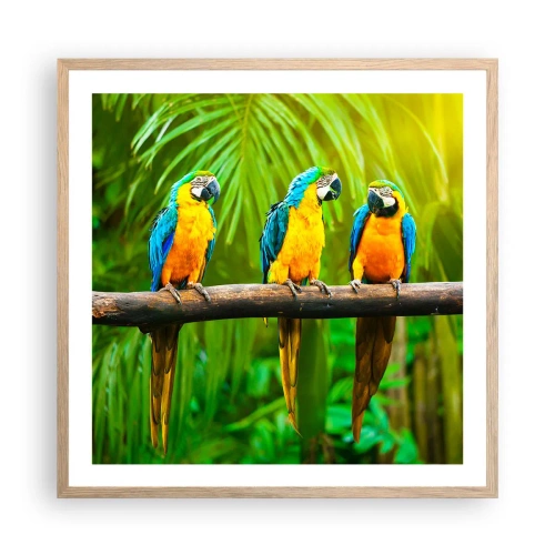 Affiche dans un chêne clair - Poster - Et avez-vous entendu qu'elle ...? - 60x60 cm