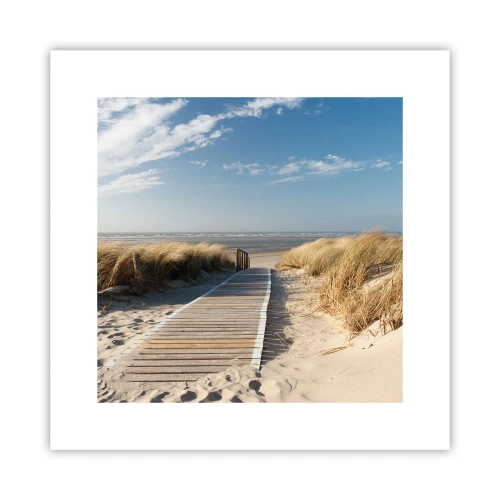 Affiche - Poster - Derrière la dune, dans le bruissement de l'herbe - 30x30 cm
