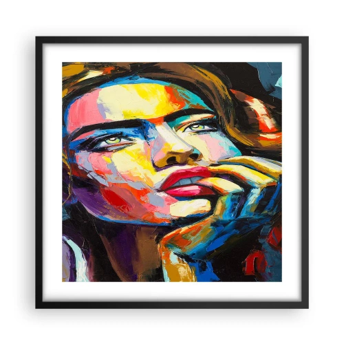 Affiche dans un cadre noir - Poster - Les rêves volent dans le ciel comme des oiseaux - 50x50 cm