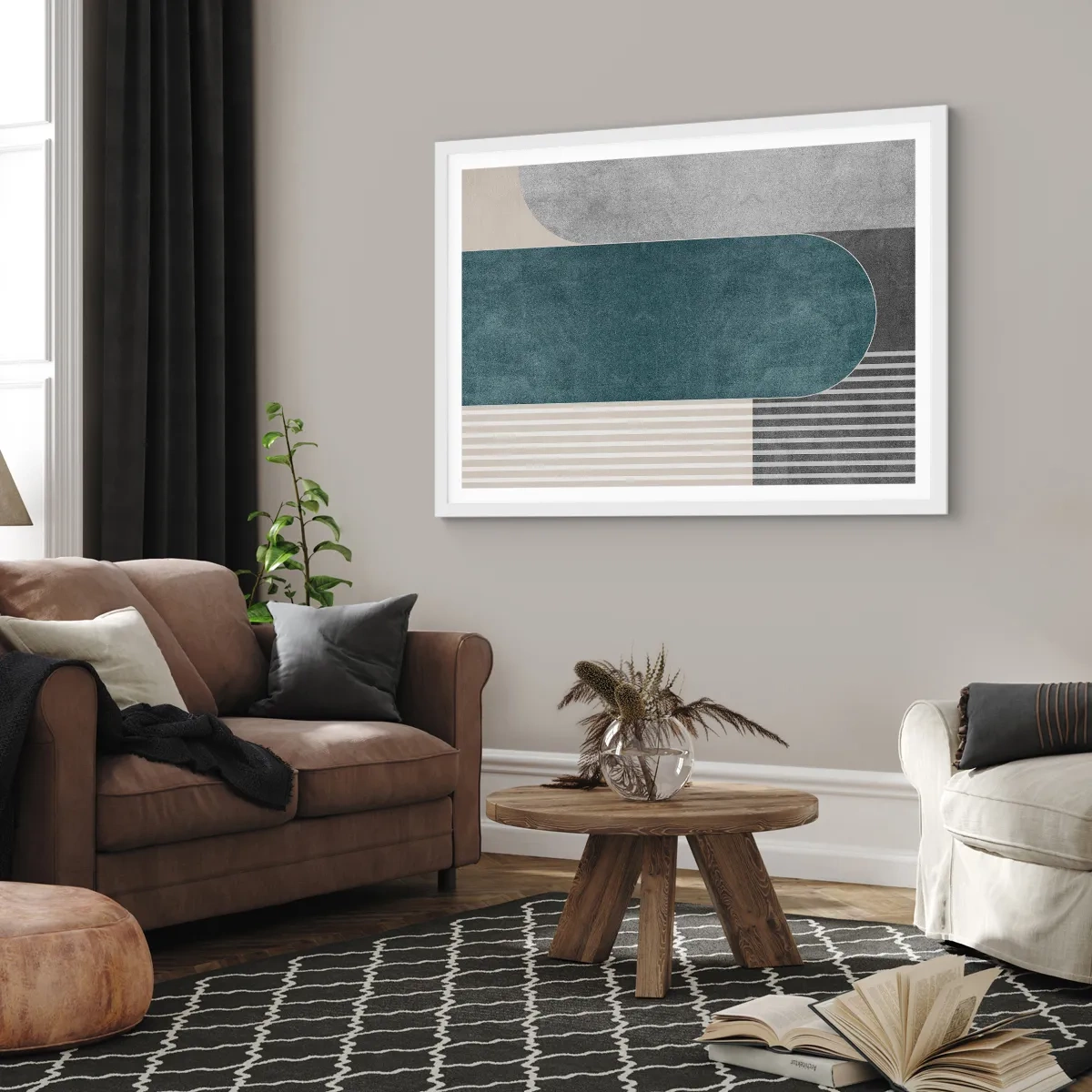 Affiche dans un cadre blanc - Poster - Composition de niveaux - 50x40 cm