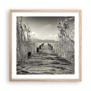 Affiche dans un chêne clair - Poster - Dans le calme de l'herbe - 50x50 cm