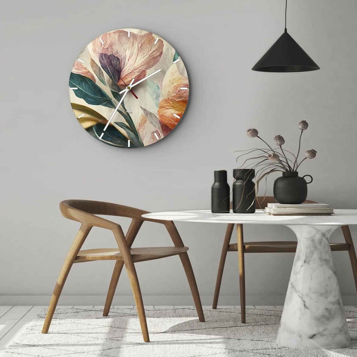 Horloge murale - Pendule murale - Fleurs des îles du sud - 40x40 cm