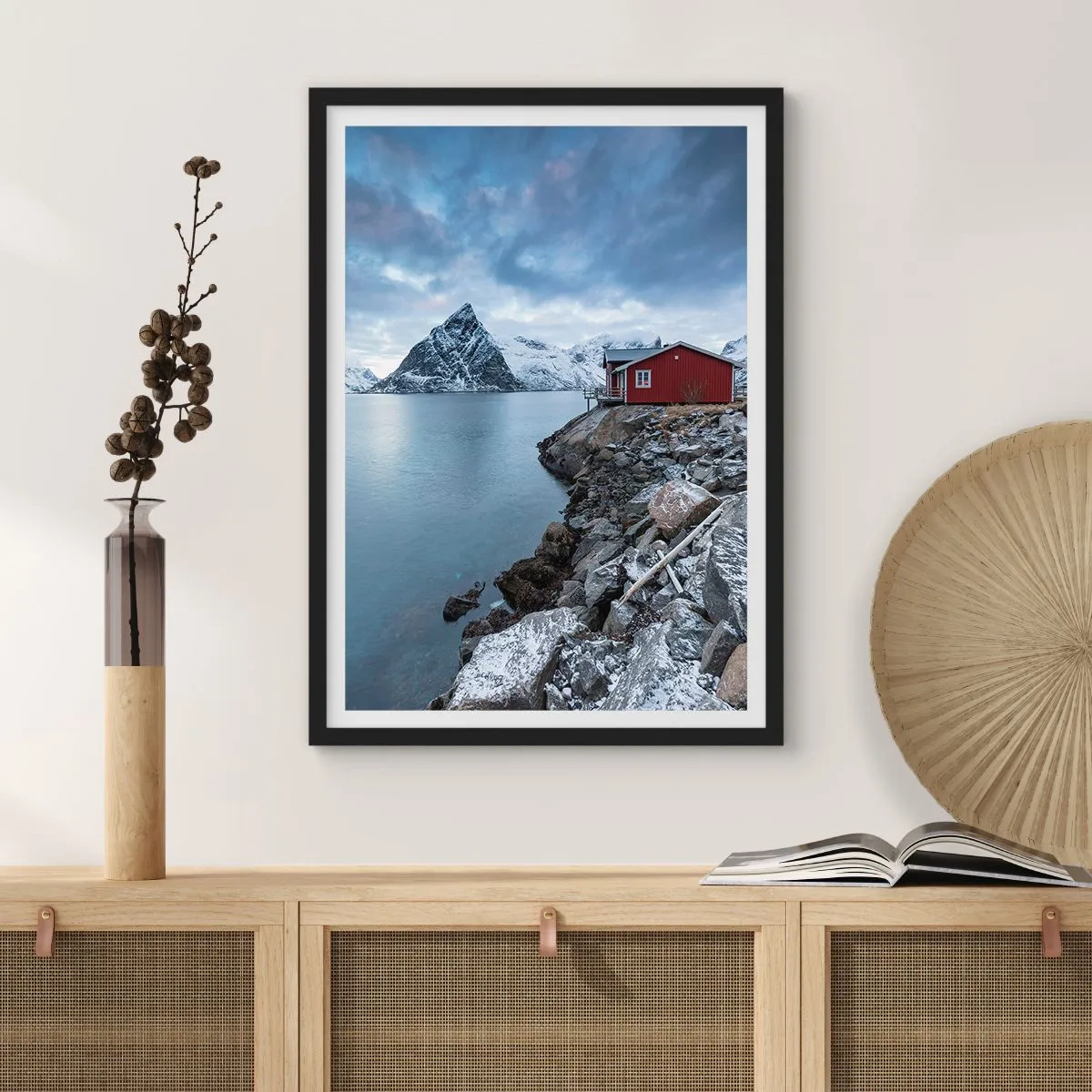 Affiche dans un cadre noir - Poster - Automne alpin - 50x70cm - Retraite scandinave - Décoration murale moderne pour le salon et la chambre ARTTOR