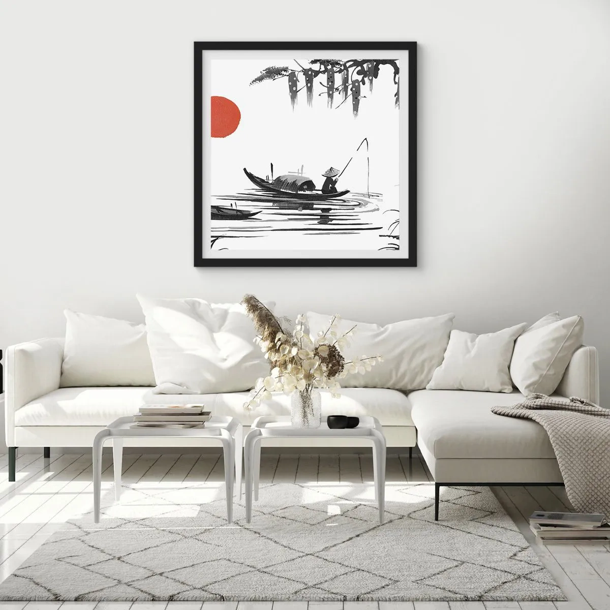 Affiche dans un cadre noir - Poster - Après-midi asiatique - 30x30 cm