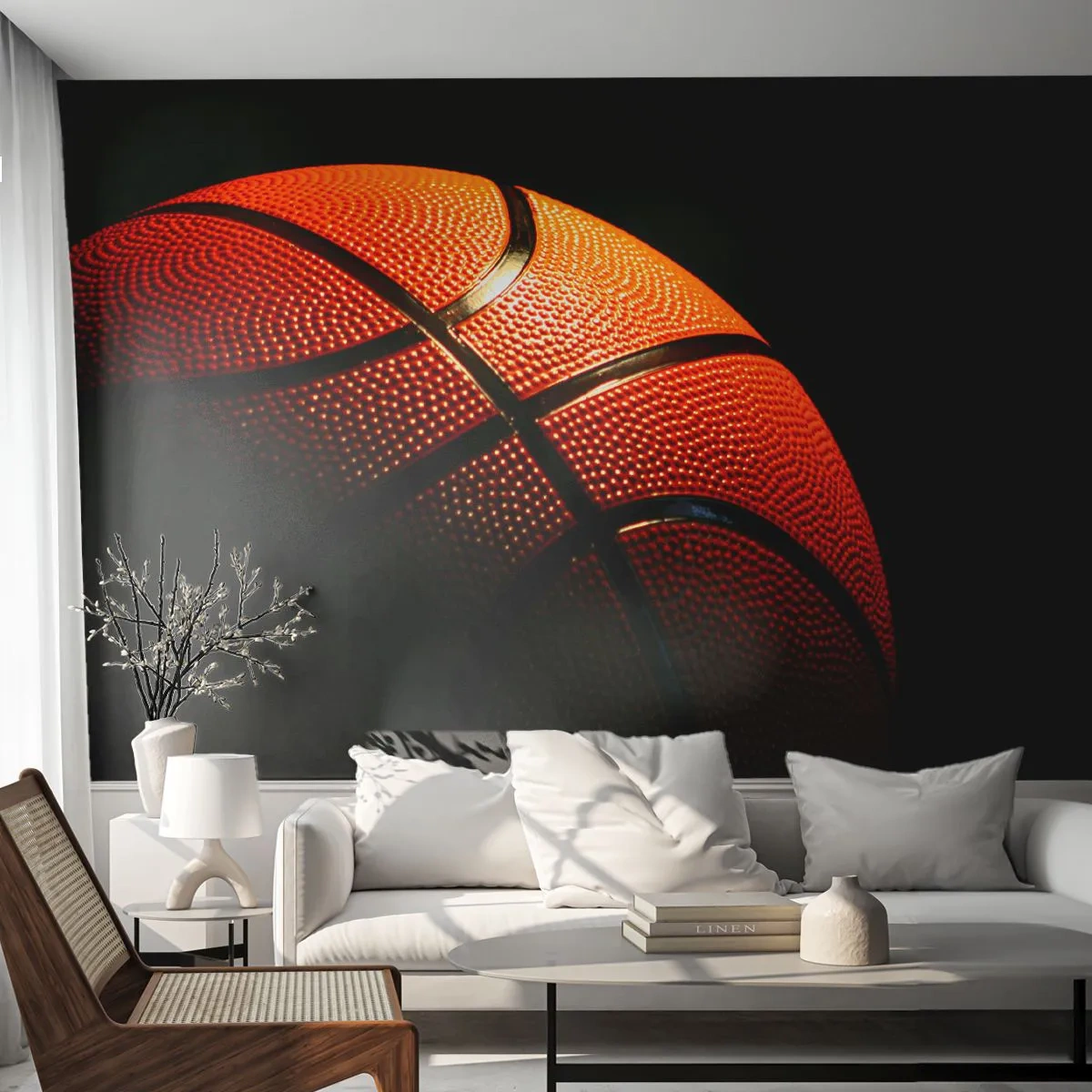 Papier Peint Photo Premium Canvas - Belle comme une planète - sport, Basket-ball, Basket-ball - 350x256 cm