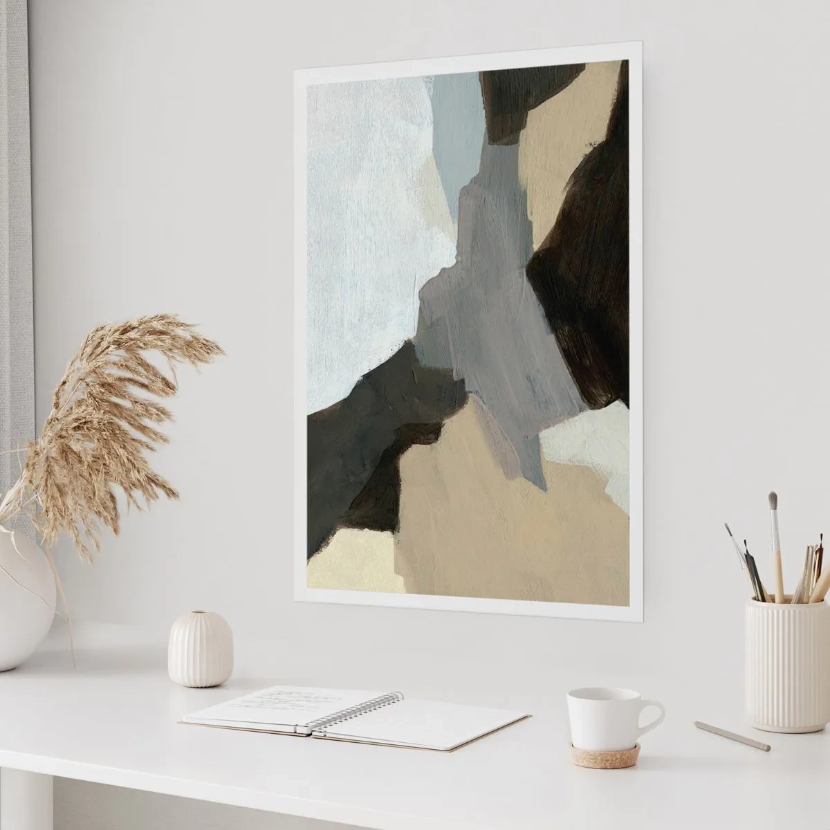 Affiche - Poster - Abstraction : le carrefour du gris - 61x91 cm