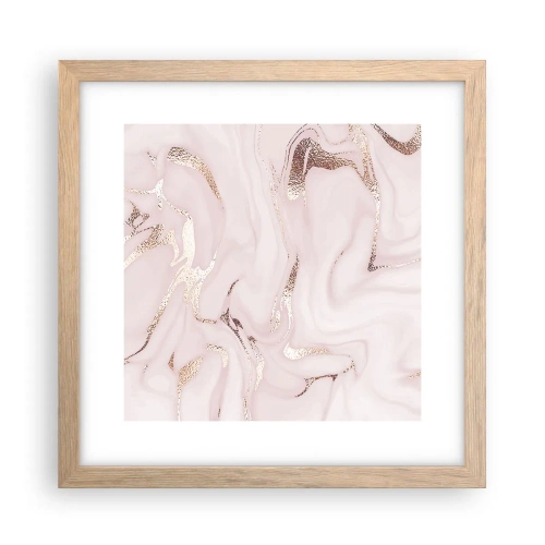 Affiche dans un chêne clair - Poster - Dans un châle rose - 30x30 cm