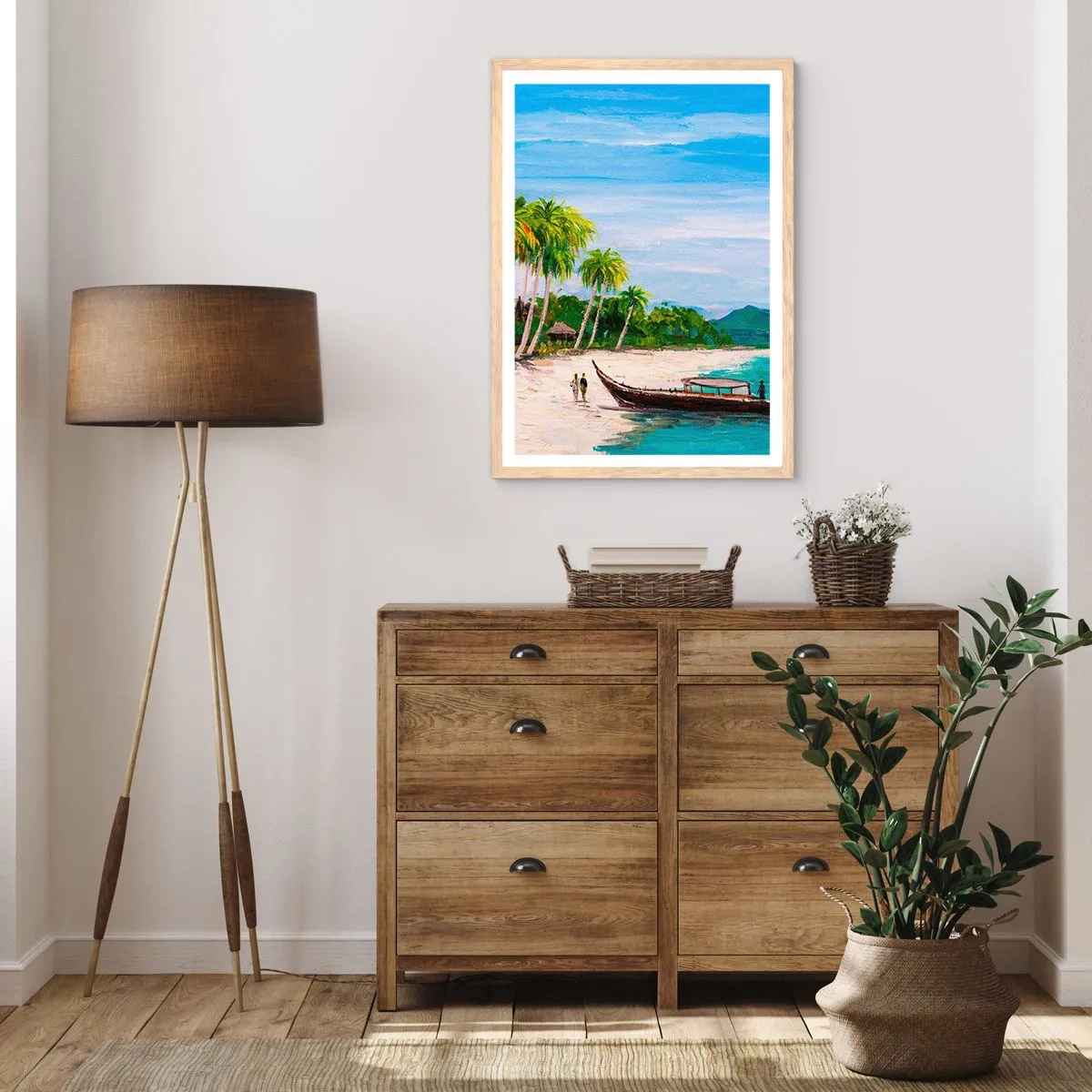 Affiche dans un chêne clair - Poster - Rêve exotique - 70x100 cm