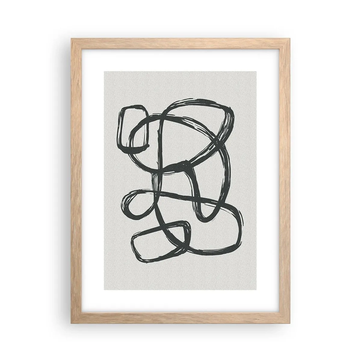 Affiche dans un chêne clair - Poster - Abstraction en boucle - 30x40 cm