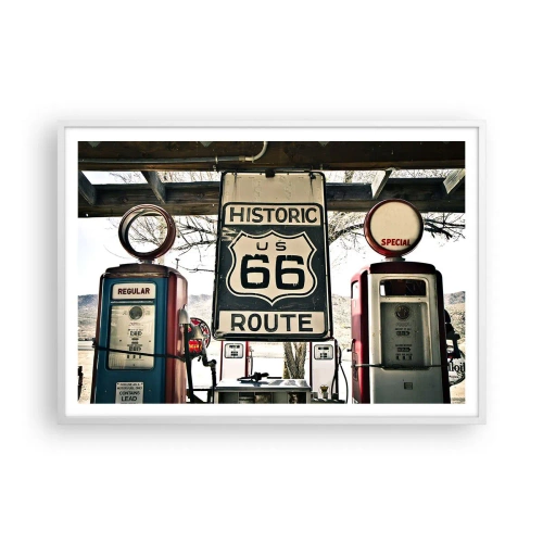 Affiche dans un cadre blanc - Poster - Voyage rétro américain - 100x70 cm