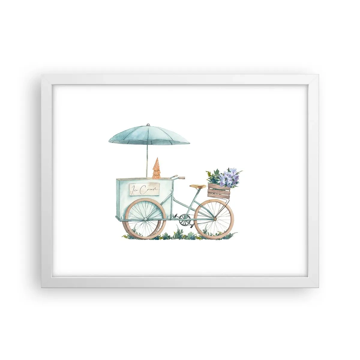 Affiche dans un cadre blanc - Poster - Doux souvenir d'été - 40x30 cm