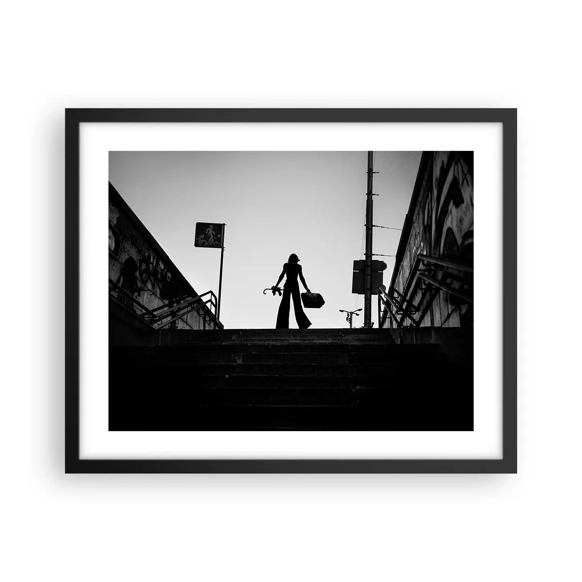 Affiche dans un cadre noir - Poster - Pèlerinage urbain - 50x40 cm
