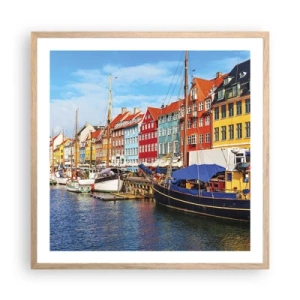 Affiche dans un chêne clair - Poster - Quai joyeux - 60x60 cm