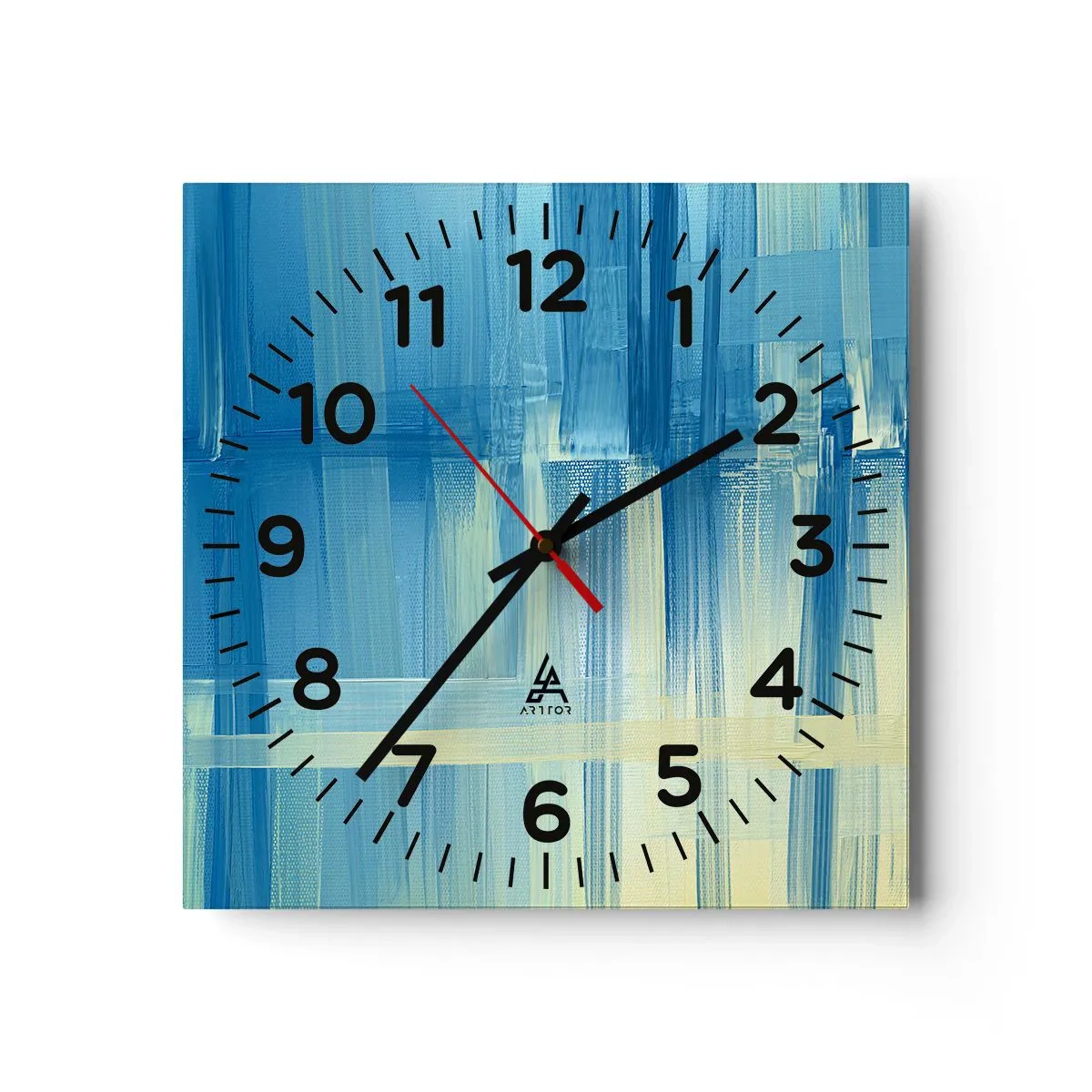 Horloge murale - Pendule murale - Composition en turquoise - 30x30 cm