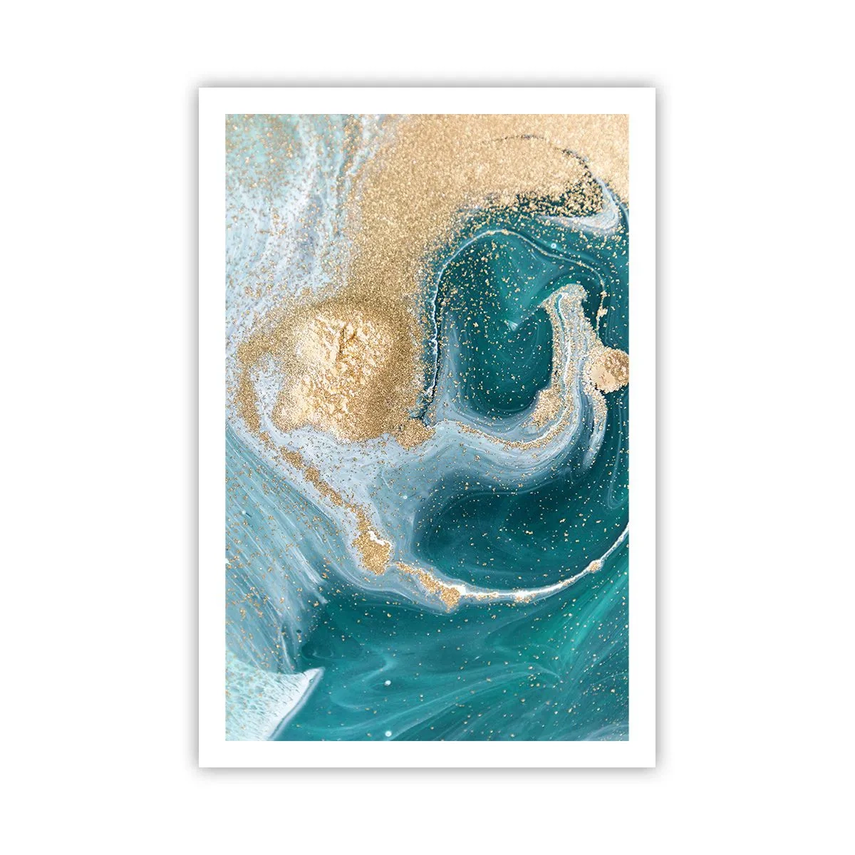 Affiche - Poster - Tourbillon d'or et de turquoise - 61x91 cm