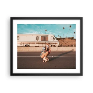 Affiche dans un cadre noir - Poster - Souriez s'il-vous-plait! - 50x40 cm