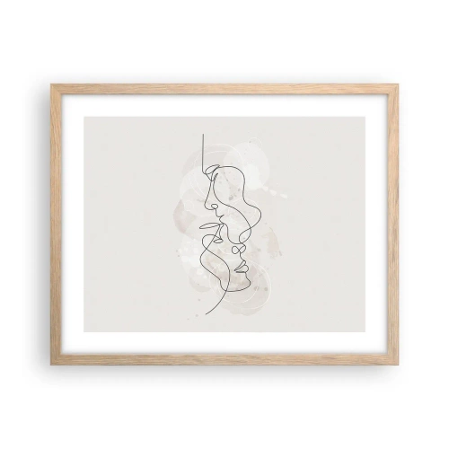 Affiche dans un chêne clair - Poster - Emmêlé dans une étreinte - 50x40 cm