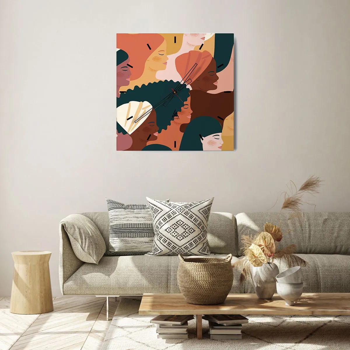 Horloge murale - Pendule murale - Uniquement la féminité - 40x40 cm