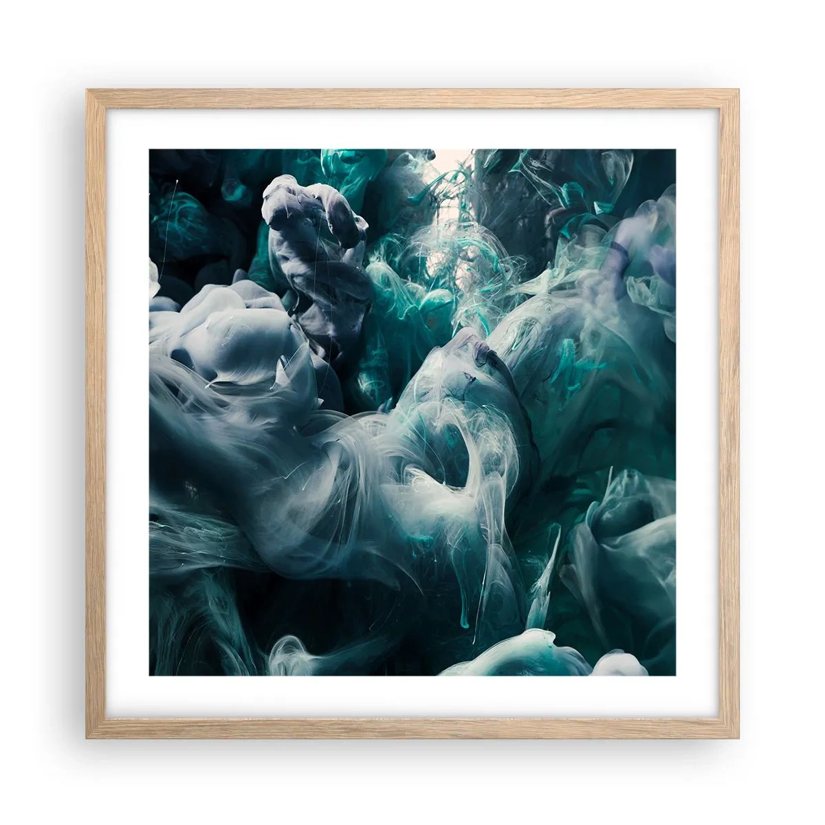 Affiche dans un chêne clair - Poster - Mouvement des couleurs - 50x50 cm