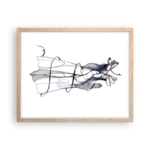 Affiche dans un chêne clair - Poster - Étude du touché - 50x40 cm